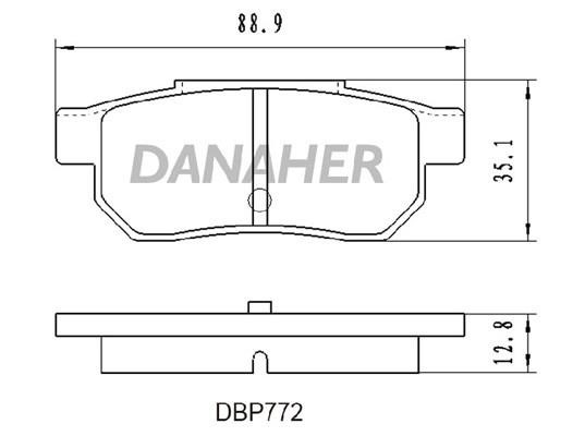 Danaher DBP772 Гальмівні колодки, комплект DBP772: Приваблива ціна - Купити в Україні на EXIST.UA!