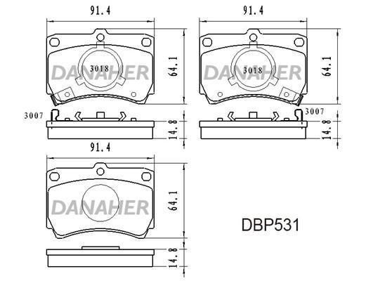 Danaher DBP531 Гальмівні колодки, комплект DBP531: Купити в Україні - Добра ціна на EXIST.UA!