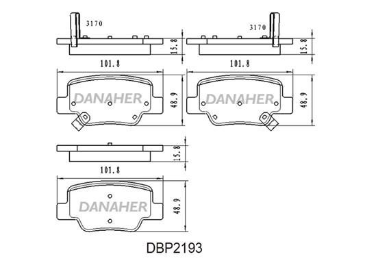 Danaher DBP2193 Гальмівні колодки, комплект DBP2193: Купити в Україні - Добра ціна на EXIST.UA!