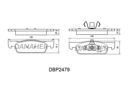 Danaher DBP2479 Гальмівні колодки, комплект DBP2479: Купити в Україні - Добра ціна на EXIST.UA!