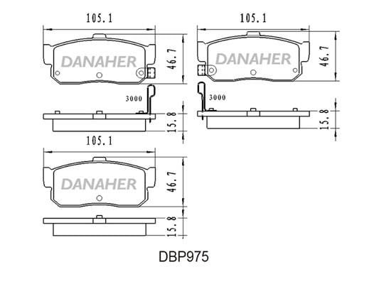 Danaher DBP975 Гальмівні колодки, комплект DBP975: Приваблива ціна - Купити в Україні на EXIST.UA!