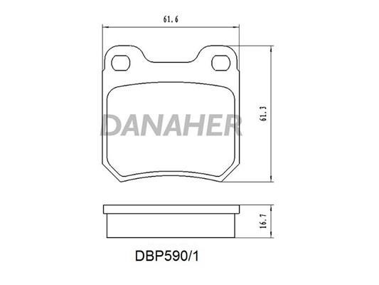 Danaher DBP590/1 Гальмівні колодки, комплект DBP5901: Приваблива ціна - Купити в Україні на EXIST.UA!