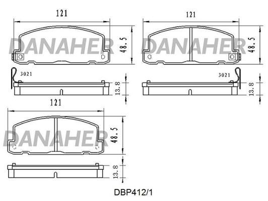Danaher DBP412/1 Гальмівні колодки, комплект DBP4121: Купити в Україні - Добра ціна на EXIST.UA!