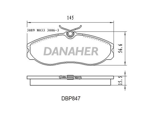 Danaher DBP847 Гальмівні колодки, комплект DBP847: Приваблива ціна - Купити в Україні на EXIST.UA!
