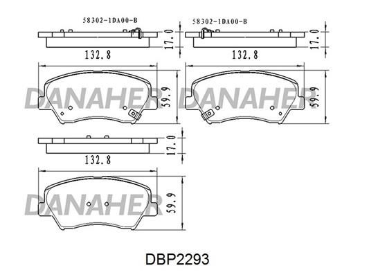 Danaher DBP2293 Гальмівні колодки, комплект DBP2293: Купити в Україні - Добра ціна на EXIST.UA!