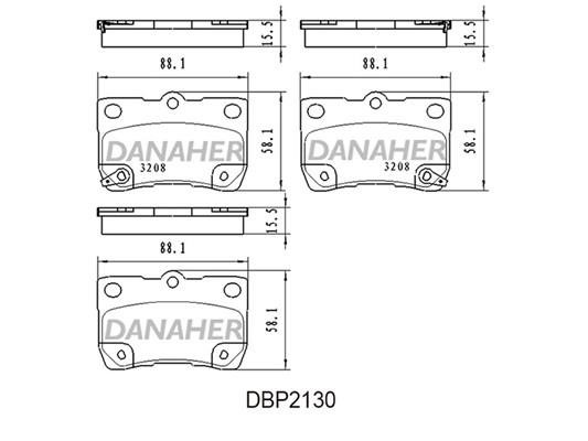 Danaher DBP2130 Гальмівні колодки, комплект DBP2130: Купити в Україні - Добра ціна на EXIST.UA!