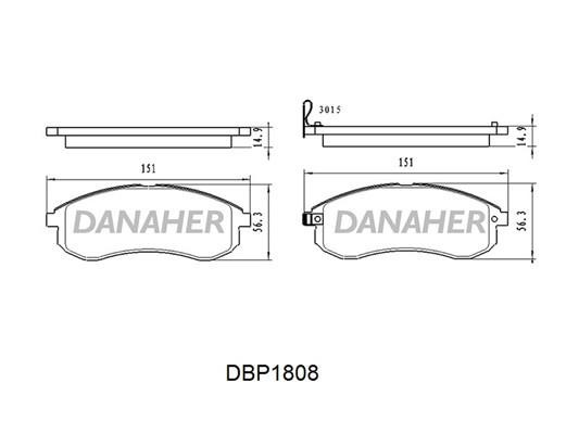Danaher DBP1808 Гальмівні колодки, комплект DBP1808: Купити в Україні - Добра ціна на EXIST.UA!