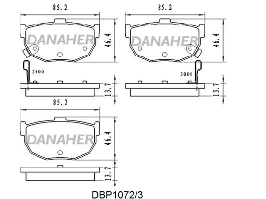 Danaher DBP1072/3 Гальмівні колодки, комплект DBP10723: Купити в Україні - Добра ціна на EXIST.UA!