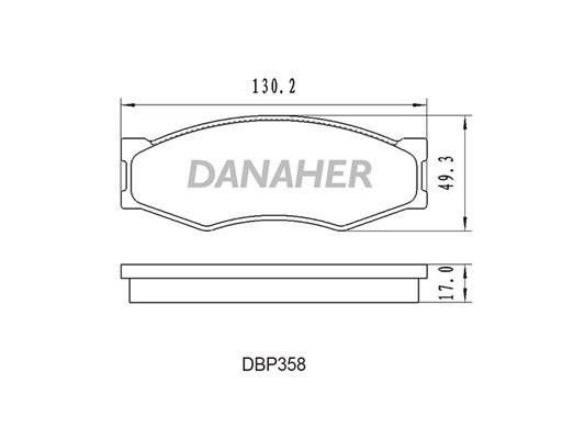 Danaher DBP358 Гальмівні колодки, комплект DBP358: Купити в Україні - Добра ціна на EXIST.UA!