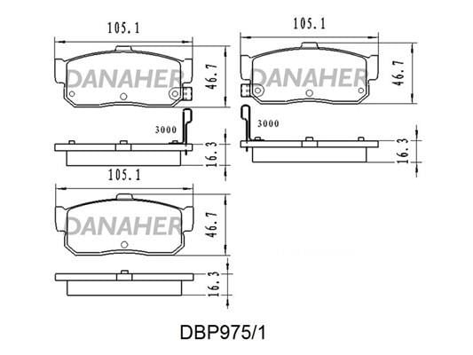 Danaher DBP975/1 Гальмівні колодки, комплект DBP9751: Купити в Україні - Добра ціна на EXIST.UA!