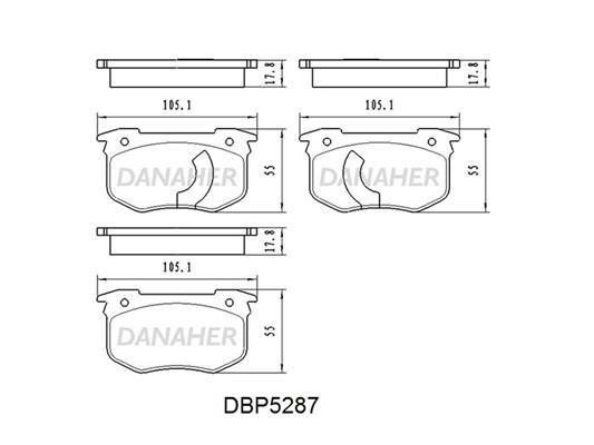 Danaher DBP5287 Гальмівні колодки передні, комплект DBP5287: Купити в Україні - Добра ціна на EXIST.UA!