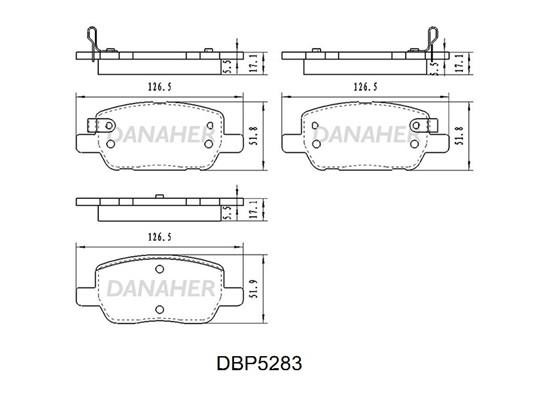 Danaher DBP5283 Гальмівні колодки, комплект DBP5283: Купити в Україні - Добра ціна на EXIST.UA!