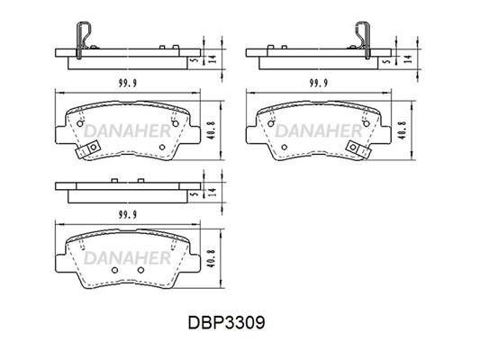 Danaher DBP3309 Гальмівні колодки передні, комплект DBP3309: Купити в Україні - Добра ціна на EXIST.UA!
