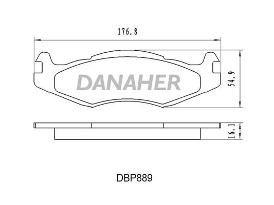 Danaher DBP889 Гальмівні колодки, комплект DBP889: Купити в Україні - Добра ціна на EXIST.UA!