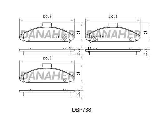 Danaher DBP738 Гальмівні колодки, комплект DBP738: Купити в Україні - Добра ціна на EXIST.UA!