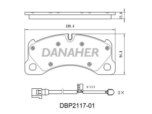 Danaher DBP2117-01 Гальмівні колодки, комплект DBP211701: Купити в Україні - Добра ціна на EXIST.UA!
