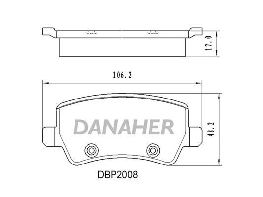 Danaher DBP2008 Гальмівні колодки, комплект DBP2008: Приваблива ціна - Купити в Україні на EXIST.UA!