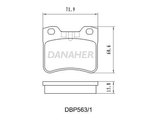 Danaher DBP563/1 Гальмівні колодки, комплект DBP5631: Купити в Україні - Добра ціна на EXIST.UA!