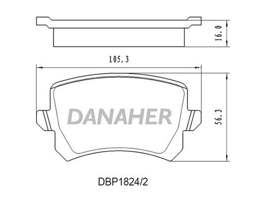 Danaher DBP1824/2 Гальмівні колодки, комплект DBP18242: Купити в Україні - Добра ціна на EXIST.UA!