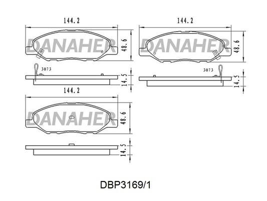 Danaher DBP3169/1 Гальмівні колодки, комплект DBP31691: Купити в Україні - Добра ціна на EXIST.UA!