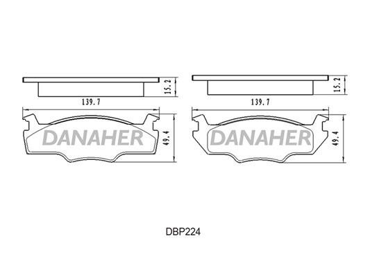 Danaher DBP224 Гальмівні колодки, комплект DBP224: Купити в Україні - Добра ціна на EXIST.UA!