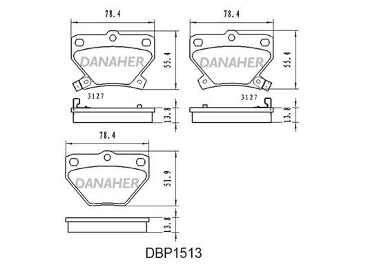 Danaher DBP1513 Гальмівні колодки, комплект DBP1513: Купити в Україні - Добра ціна на EXIST.UA!