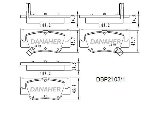 Danaher DBP2103/1 Гальмівні колодки, комплект DBP21031: Купити в Україні - Добра ціна на EXIST.UA!