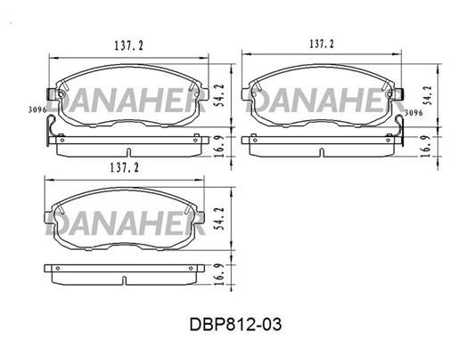 Danaher DBP812-03 Гальмівні колодки, комплект DBP81203: Приваблива ціна - Купити в Україні на EXIST.UA!