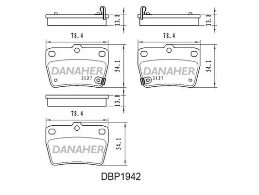 Danaher DBP1942 Гальмівні колодки, комплект DBP1942: Купити в Україні - Добра ціна на EXIST.UA!