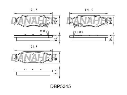 Danaher DBP5345 Гальмівні колодки задні, комплект DBP5345: Приваблива ціна - Купити в Україні на EXIST.UA!
