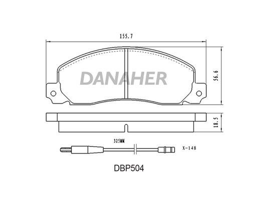 Danaher DBP504 Гальмівні колодки, комплект DBP504: Купити в Україні - Добра ціна на EXIST.UA!