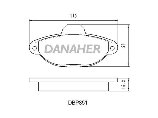 Danaher DBP851 Гальмівні колодки, комплект DBP851: Купити в Україні - Добра ціна на EXIST.UA!