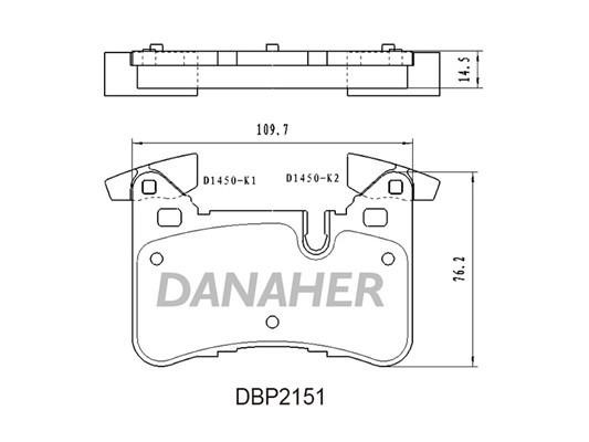 Danaher DBP2151 Гальмівні колодки, комплект DBP2151: Купити в Україні - Добра ціна на EXIST.UA!