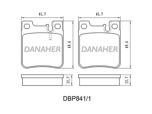 Danaher DBP841/1 Гальмівні колодки, комплект DBP8411: Купити в Україні - Добра ціна на EXIST.UA!