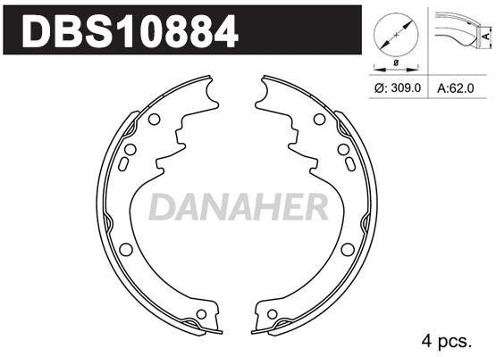 Danaher DBS10884 Колодки гальмівні барабанні, комплект DBS10884: Купити в Україні - Добра ціна на EXIST.UA!