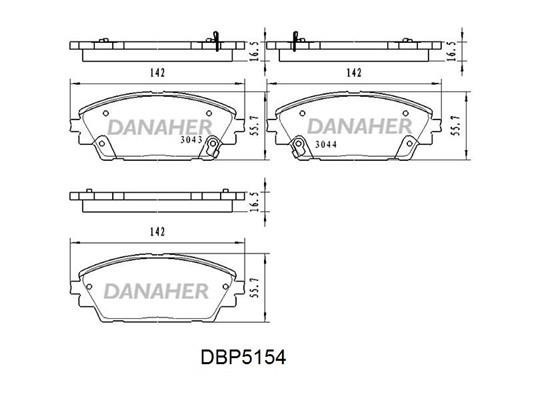 Danaher DBP5154 Гальмівні колодки, комплект DBP5154: Купити в Україні - Добра ціна на EXIST.UA!