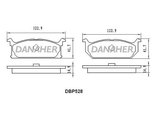 Danaher DBP528 Гальмівні колодки, комплект DBP528: Купити в Україні - Добра ціна на EXIST.UA!