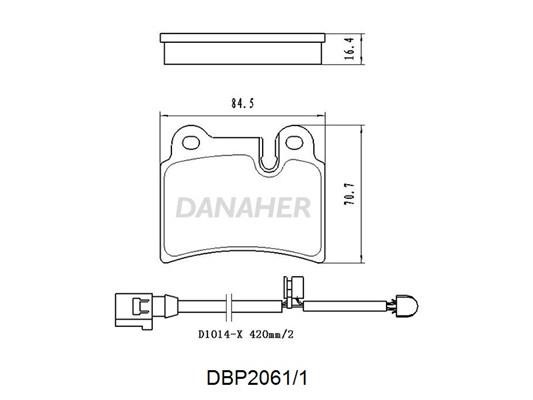 Danaher DBP2061/1 Гальмівні колодки, комплект DBP20611: Купити в Україні - Добра ціна на EXIST.UA!