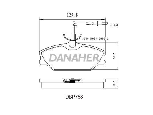 Danaher DBP788 Гальмівні колодки, комплект DBP788: Купити в Україні - Добра ціна на EXIST.UA!