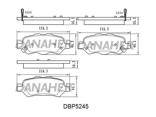 Danaher DBP5245 Гальмівні колодки, комплект DBP5245: Купити в Україні - Добра ціна на EXIST.UA!