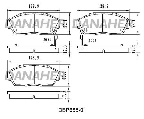 Danaher DBP665-01 Гальмівні колодки, комплект DBP66501: Приваблива ціна - Купити в Україні на EXIST.UA!