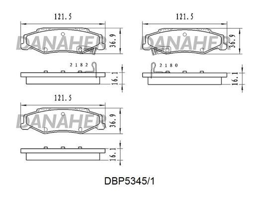 Danaher DBP5345/1 Гальмівні колодки задні, комплект DBP53451: Купити в Україні - Добра ціна на EXIST.UA!