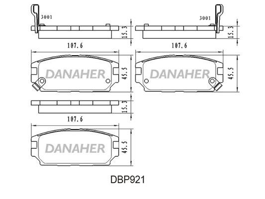 Danaher DBP921 Гальмівні колодки, комплект DBP921: Купити в Україні - Добра ціна на EXIST.UA!