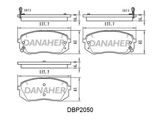 Danaher DBP2050 Гальмівні колодки, комплект DBP2050: Купити в Україні - Добра ціна на EXIST.UA!