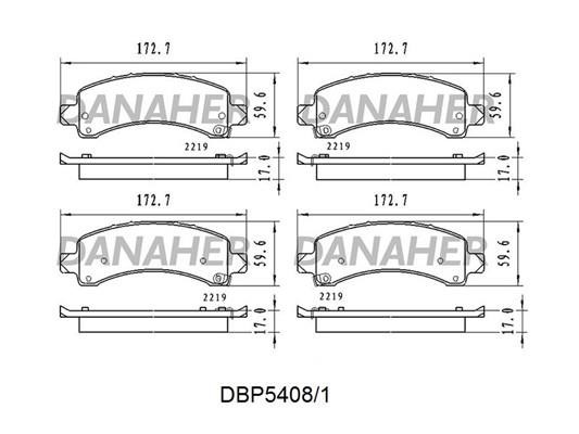 Danaher DBP5408/1 Гальмівні колодки задні, комплект DBP54081: Купити в Україні - Добра ціна на EXIST.UA!