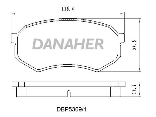 Danaher DBP5309/1 Гальмівні колодки передні, комплект DBP53091: Купити в Україні - Добра ціна на EXIST.UA!