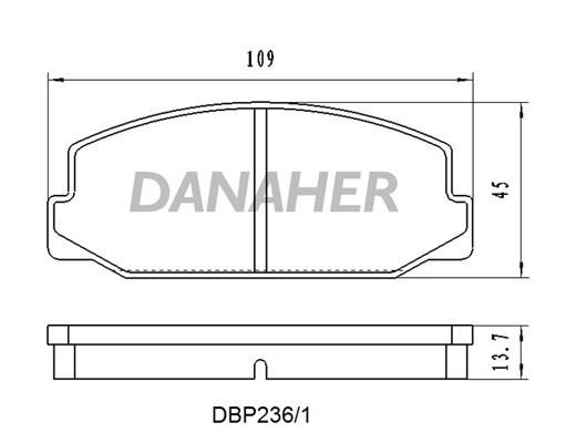 Danaher DBP236/1 Гальмівні колодки, комплект DBP2361: Купити в Україні - Добра ціна на EXIST.UA!