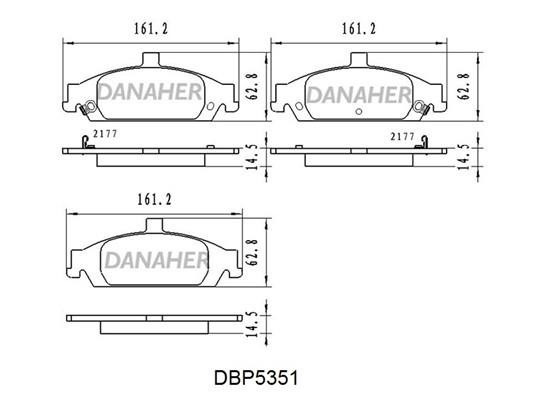 Danaher DBP5351 Гальмівні колодки передні, комплект DBP5351: Купити в Україні - Добра ціна на EXIST.UA!