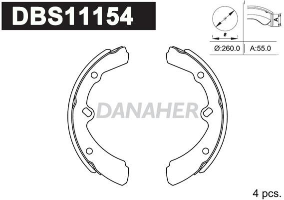 Danaher DBS11154 Колодки гальмівні барабанні, комплект DBS11154: Купити в Україні - Добра ціна на EXIST.UA!