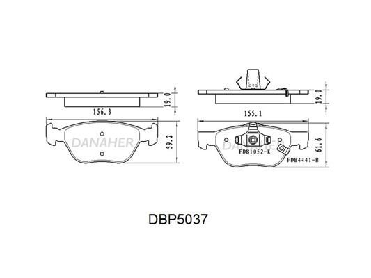 Danaher DBP5037 Гальмівні колодки передні, комплект DBP5037: Купити в Україні - Добра ціна на EXIST.UA!